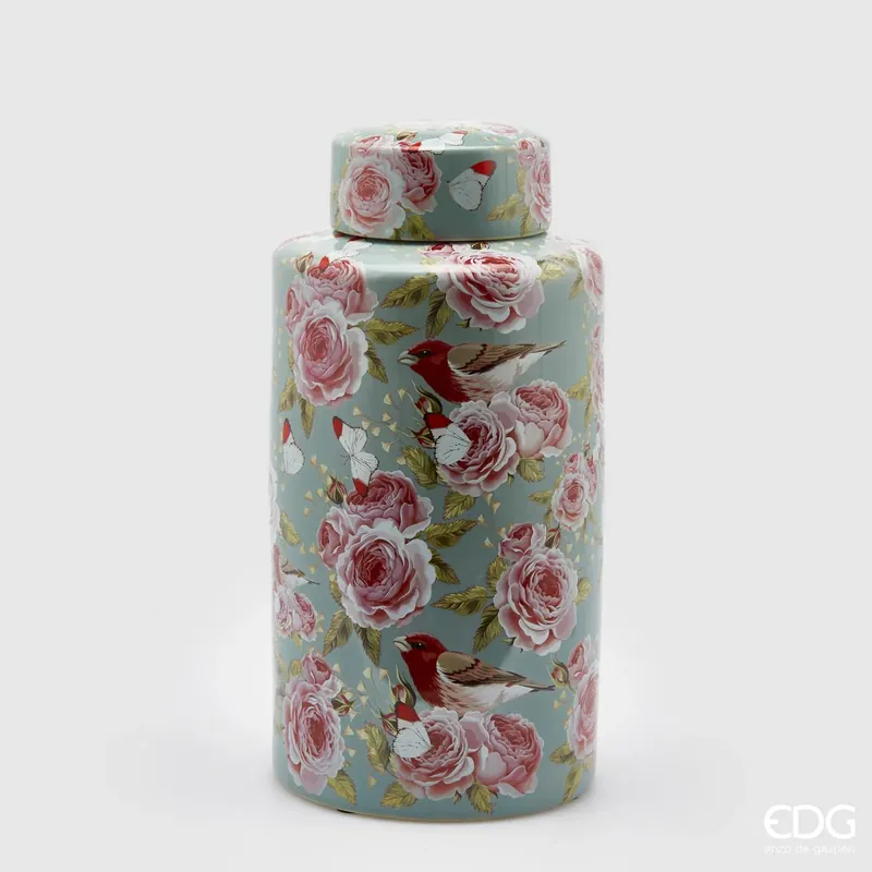 Prezzo Ridotto EDG Enzo De Gasperi Vaso Ching Rotondo con Coperchio H40 D20 cm