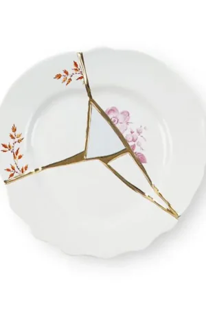 Di Tendenza Seletti Piatto da Dessert Kintsugi in Porcellana D21 cm
