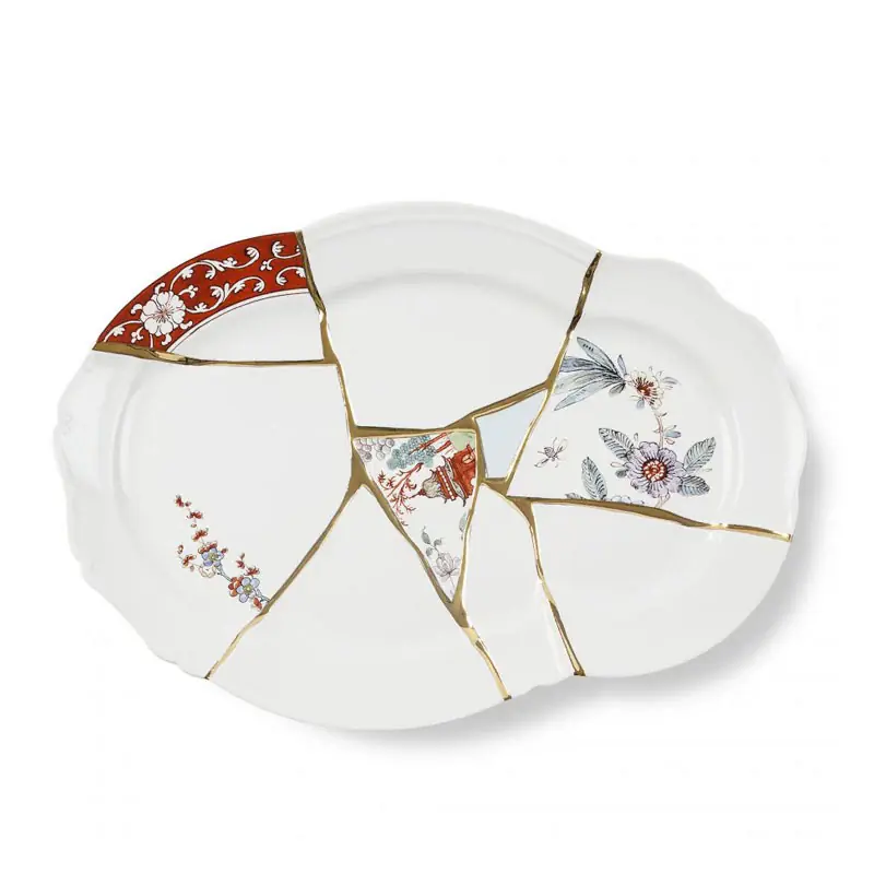 Seletti Vassoio Kintsugi in Porcellana 42,5 cm Promo Stagionale