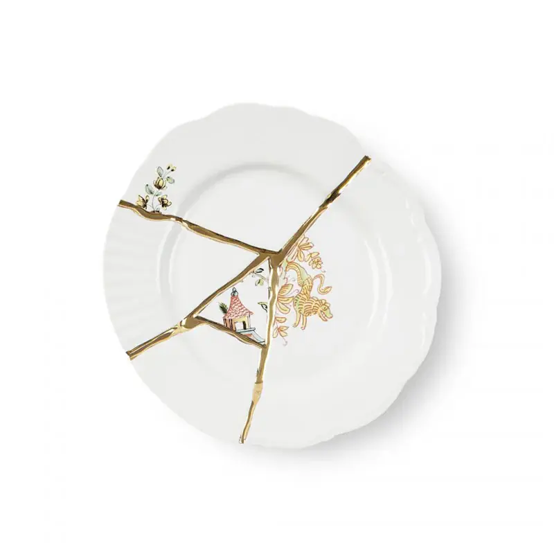 Affare Seletti Piatto da Dessert Kintsugi in Porcellana D21 cm