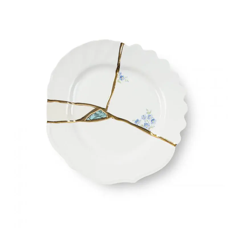 Quantità Limitata Seletti Piatto da Dessert Kintsugi in Porcellana D21 cm