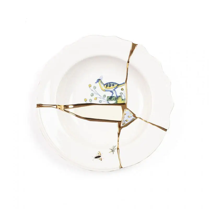 Più Venduto Seletti Piatto Fondo Kintsugi in Porcellana D22 cm