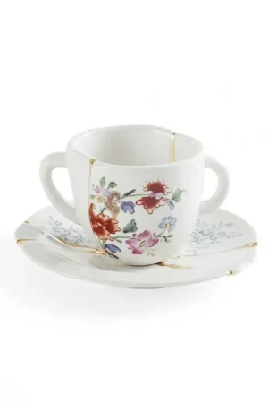 Compra Oggi Stesso Seletti Tazzina da Caffè Kintsugi con Piattino in Porcellana