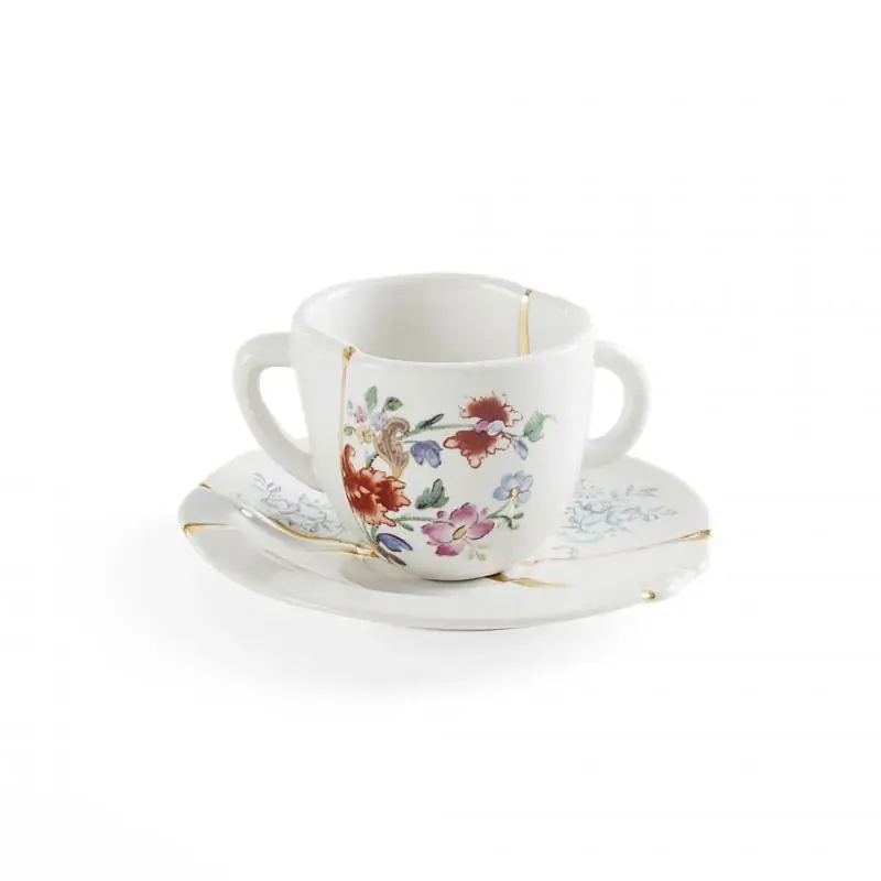 Compra Oggi Stesso Seletti Tazzina da Caffè Kintsugi con Piattino in Porcellana