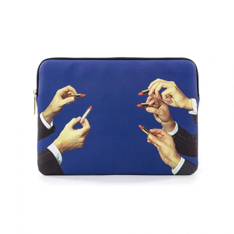 Seletti Custodia Laptop Lipstick 34,5x25x2 cm Blu Super Prezzo