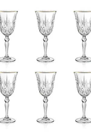 Affare Brandani Set 6 Calici Gold and Gold in Vetro 27 cl