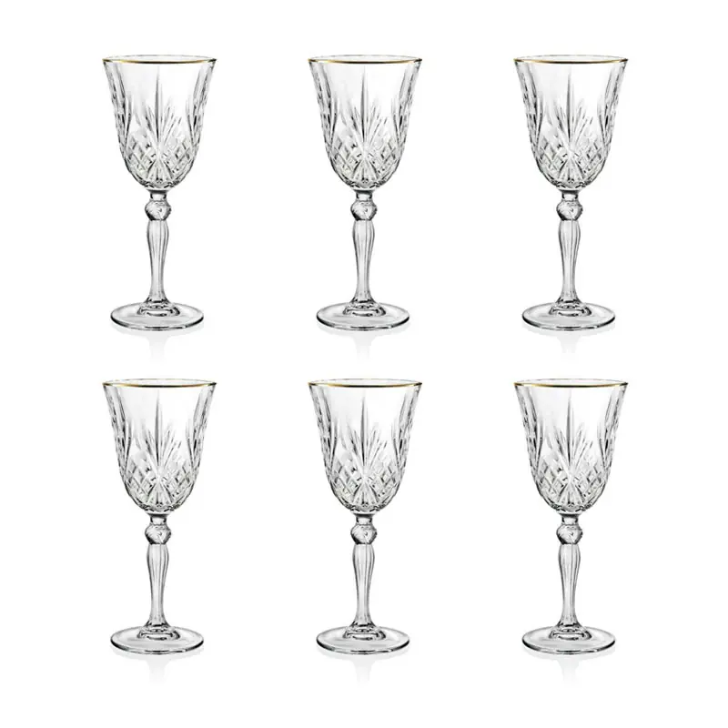 Affare Brandani Set 6 Calici Gold and Gold in Vetro 27 cl