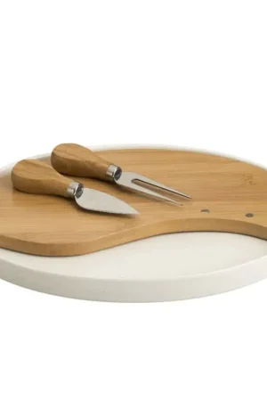 Brandani Tagliere Formaggi Ovale in Porcellana e Bamboo con Accessori Miglior Prezzo