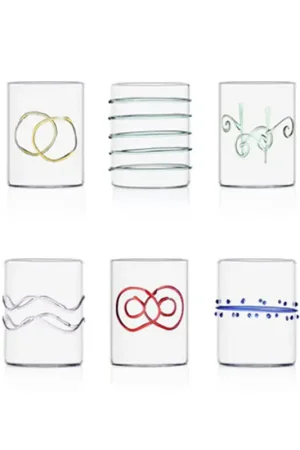 Subito Disponibile Ichendorf Milano Set 6 Bicchieri Acqua Deco Arlecchino