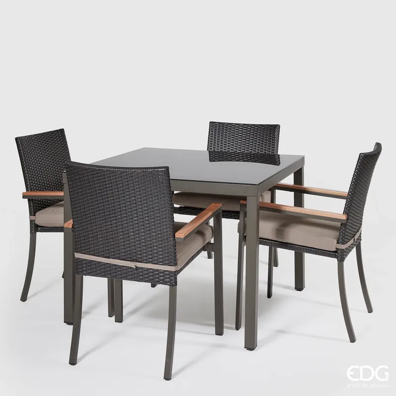 EDG Enzo de Gasperi Set Esterno da Giardino 5 Pezzi Tavolo con 4 Sedie A Buon Prezzo