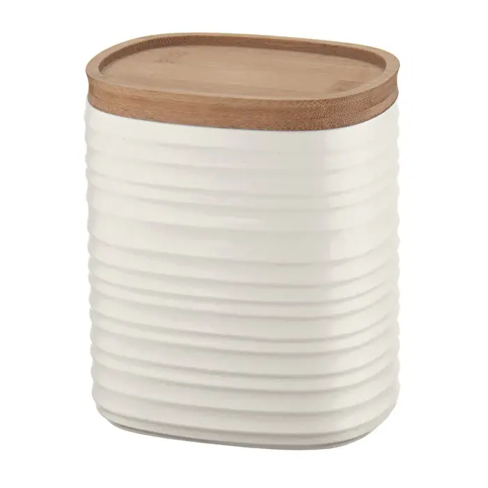 Compra Oggi Stesso Guzzini Barattolo Tierrà M con Tappo in Bamboo 1000 cc Bianco Latte