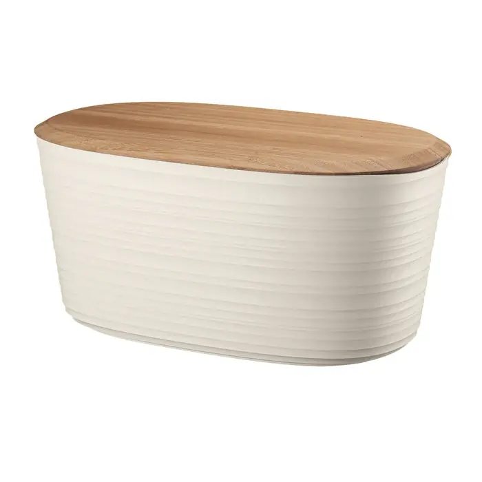 Guzzini Contenitore Tierrà con Coperchio in Bamboo 10lt Bianco Latte Prezzo Conveniente