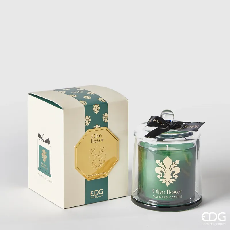 EDG Enzo De Gasperi Candela Con Cupola Goldlily H15 cm Olive Flower Economico