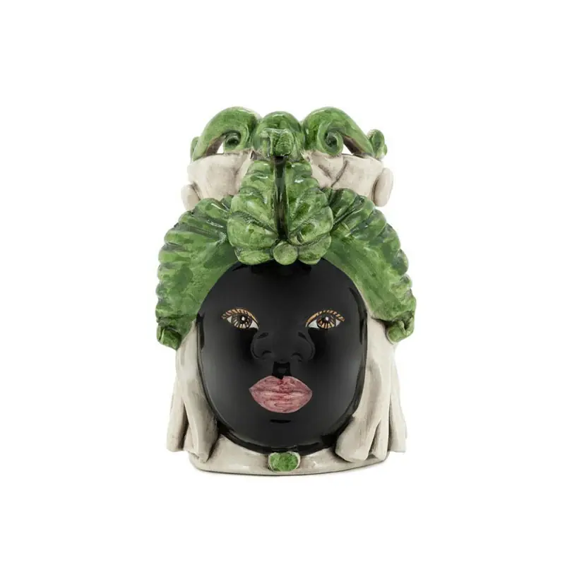 Spedito Oggi Verus Ceramiche Abhika Testa di Moro Lady small Verde 19 cm