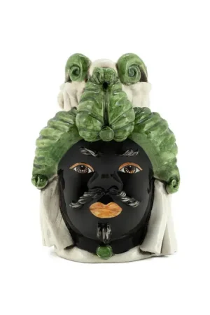 Bestseller Verus Ceramiche Abhika Testa di Moro Man small Verde 19 cm