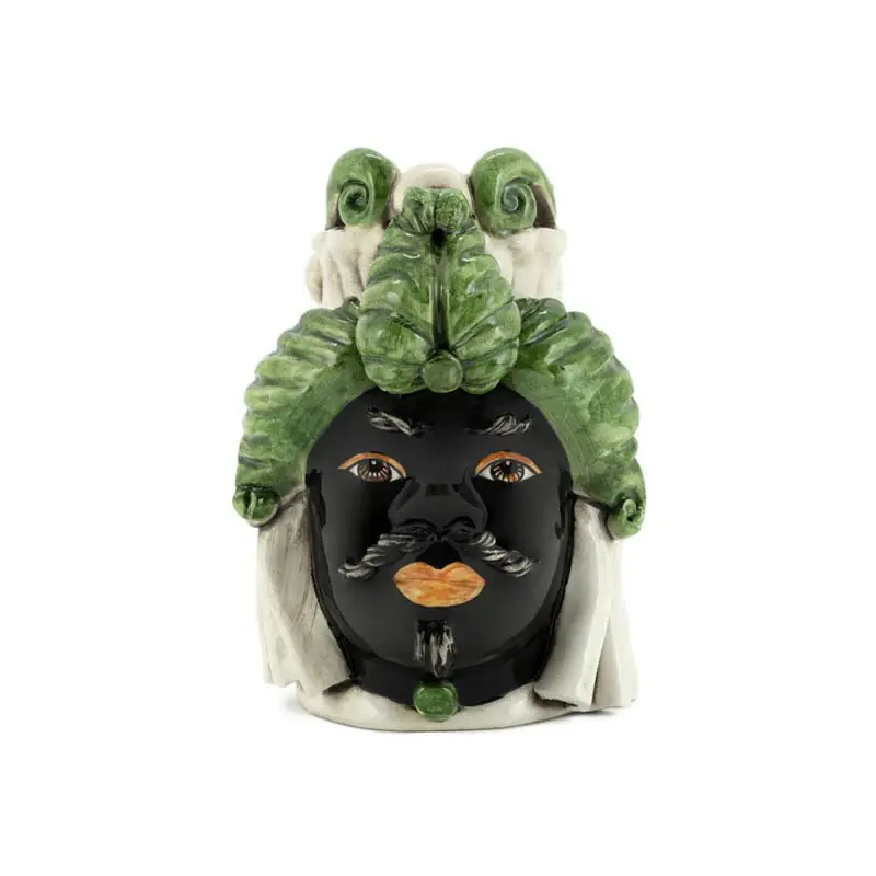 Bestseller Verus Ceramiche Abhika Testa di Moro Man small Verde 19 cm
