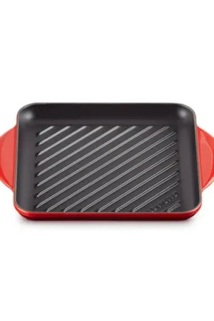 Sconto Le Creuset Grill Quadrato Tradition in Ghisa Vetrificata 24 cm Ciliegia