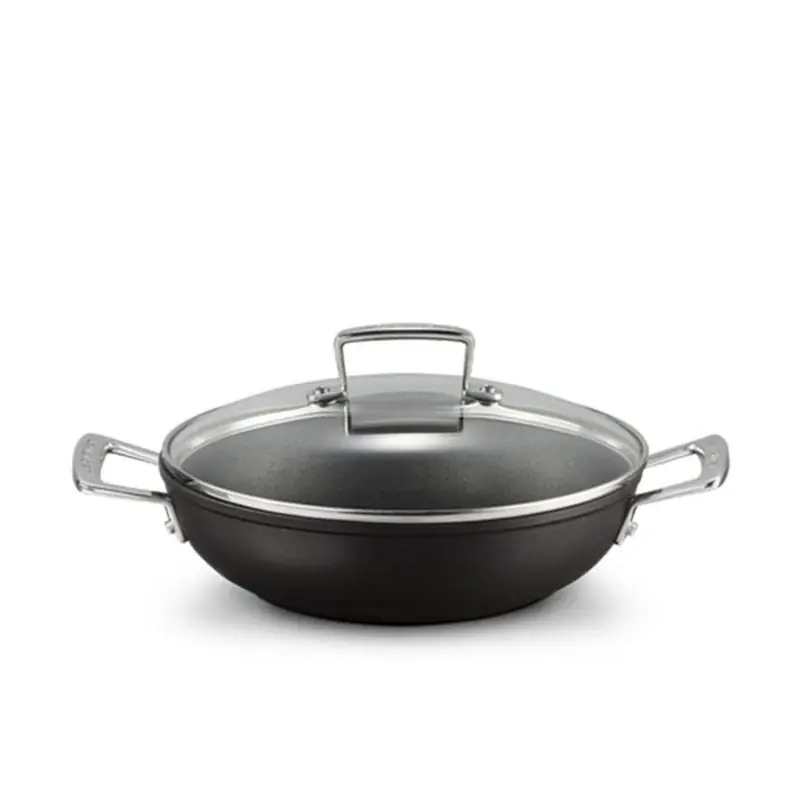 Le Creuset Tegame Basso in Alluminio Antiaderente con Coperchio Vetro 30 cm Consegna Rapida