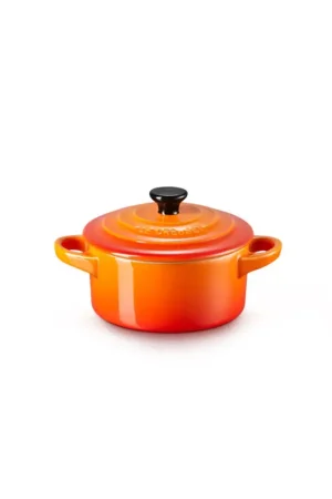Le Creuset Mini Cocotte Rotonda in Gres Vetrificato 10 cm Arancio Popolare