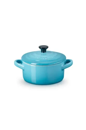 Le Creuset Mini Cocotte Rotonda in Gres Vetrificato 10 cm Blu Caribe Solo Oggi