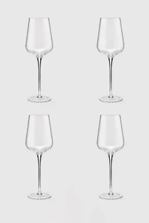 Spedizione Espresso EDG Enzo De Gasperi Set 4 Calici Vino in Vetro H27,5 cm