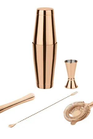 Acquista Ora Paderno Sambonet Set 5 pezzi Cocktail Mixology Boston Inox Copper Rame