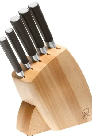 Promozione Sambonet Ceppo coltelli 5 pezzi Kitchenware Legno Acciaio Inox