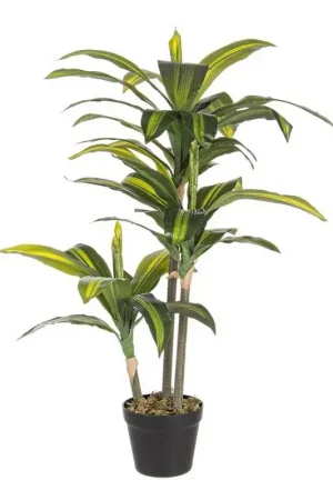 Andrea Bizzotto Pianta Artificiale Dracanea con Vaso 43 Foglie H88 cm Offerta Lampo
