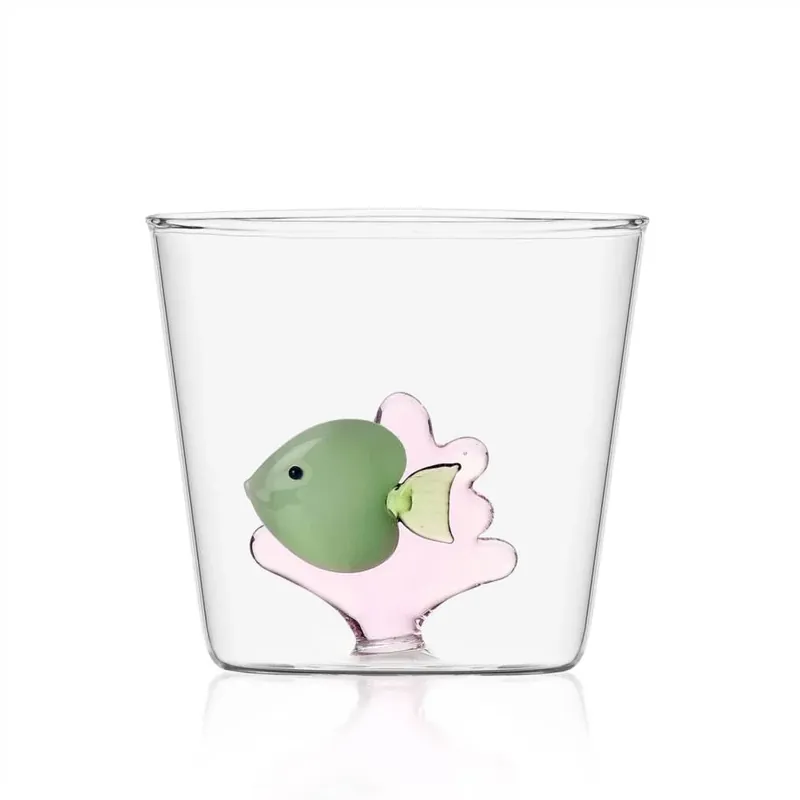 Ichendorf Milano Bicchiere Acqua Pesce Verde Alga Rosa Marine Garden Offerta Limitata