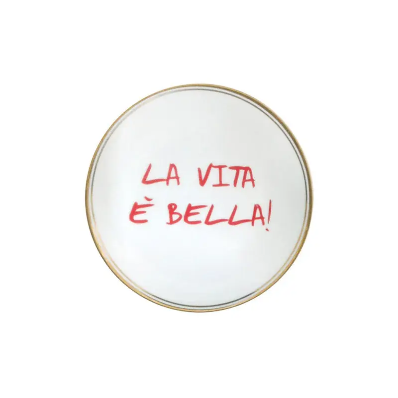Bitossi Home Piatto La vita è bella D17 cm in Porcellana Prezzo Conveniente