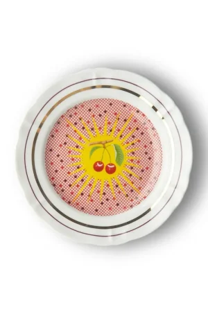 Sconto Bitossi Home Piatto Frutta Ciliegia in Porcellana 20,5 cm