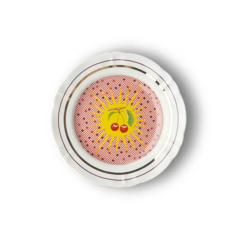 Sconto Bitossi Home Piatto Frutta Ciliegia in Porcellana 20,5 cm