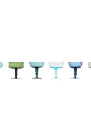 Bitossi Home Set 6 Coppette Texture Nuance Blu e Verde in Vetro Soffiato Quantità Limitata