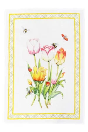 Tessitura Toscana Telerie Canovaccio Tuli Giallo in Lino 50x70 cm Popolare