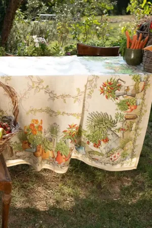 Pagamento Sicuro Tessitura Toscana Telerie Tovaglia Balcon Potager in Lino 170x270 cm