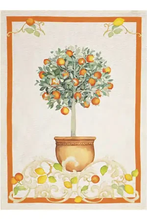 Tessitura Toscana Telerie Canovaccio Sorrento Arancio in Lino 50x70 cm Prezzo Scontato