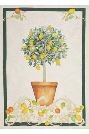 Nuova Collezione Tessitura Toscana Telerie Canovaccio Sorrento Limone in Lino 50x70 cm