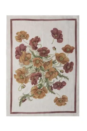 Bestseller Tessitura Toscana Telerie Canovaccio Poppy Bordeaux in Lino 50x70 cm