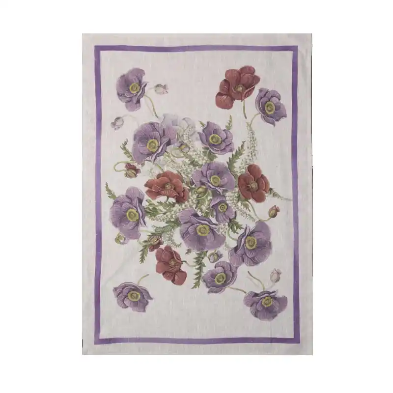Offerta Limitata Tessitura Toscana Telerie Canovaccio Poppy Viola in Lino 50x70 cm