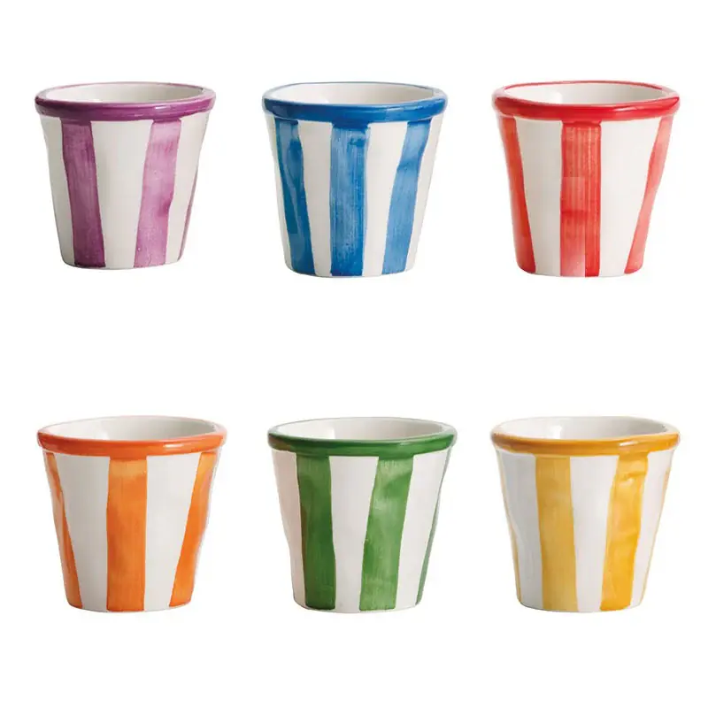 Occasione Imperdibile Zafferano Set 6 bicchierini da caffè Righe Multicolor