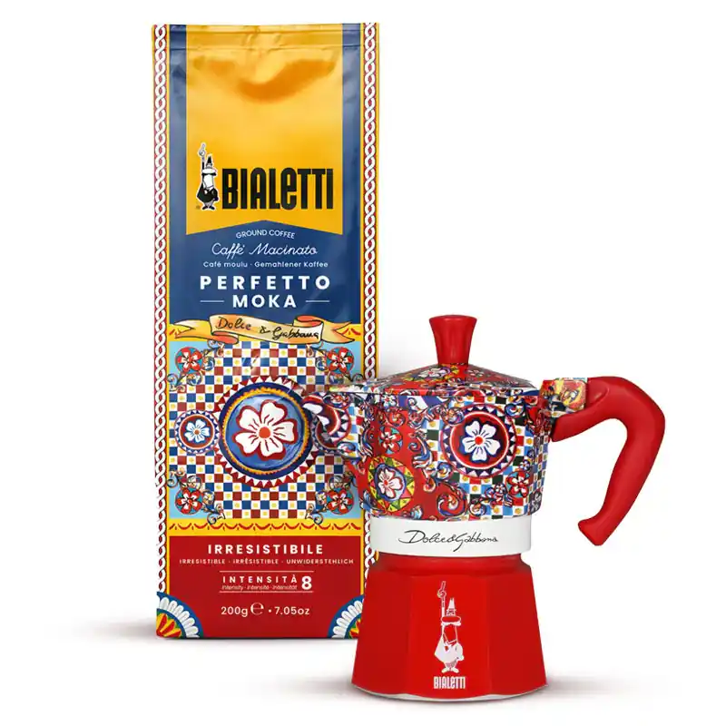 Bialetti Moka Express 3 Tazze con Barattolo di Latta e Caffè Dolce&Gabbana Reso Gratuito