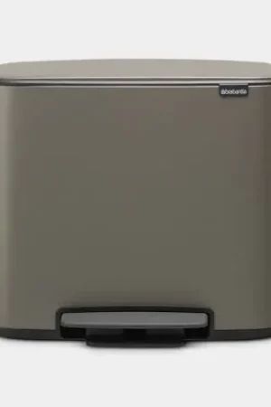 Brabantia Pattumiera a Pedale Bo 2 Secchi Interni 11+23 Litri Platino Ultime Pezzi