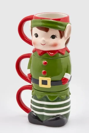 Ultimissimo Modello EDG Enzo De Gasperi Set 3 Tazze Mug impilabili Elfo H26 cm