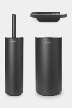 Popolare Brabantia Set 3 Pezzi Accessori Toilette MindSet Nero