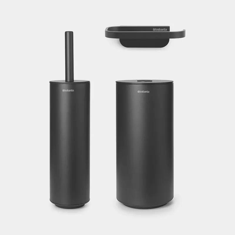 Popolare Brabantia Set 3 Pezzi Accessori Toilette MindSet Nero