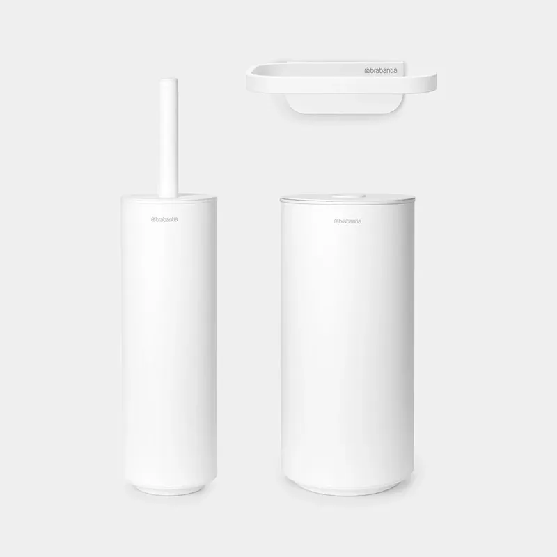Brabantia Set 3 Pezzi Accessori Toilette MindSet Bianco Spedito Oggi