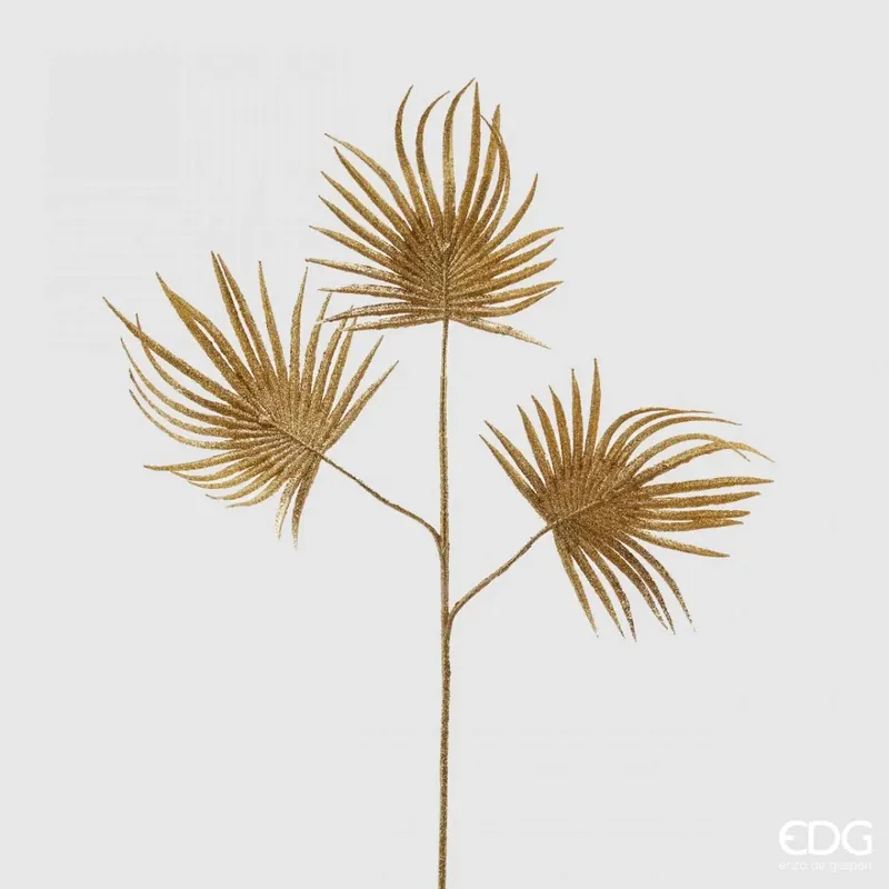 EDG Enzo De Gasperi Foglia Palma Olis Glitter H68 cm Oro Occasione Imperdibile
