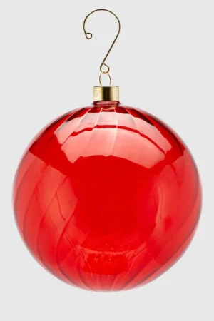 Vendita Finale EDG Enzo De Gasperi Pallina di Natale Vetro Vortex D10 Rosso