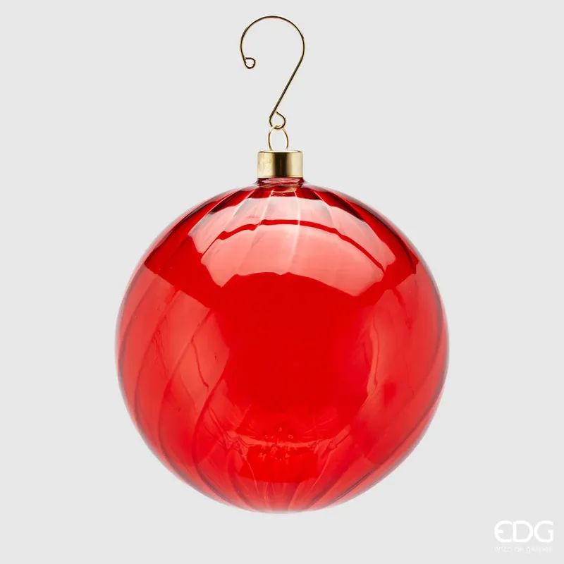 Vendita Finale EDG Enzo De Gasperi Pallina di Natale Vetro Vortex D10 Rosso