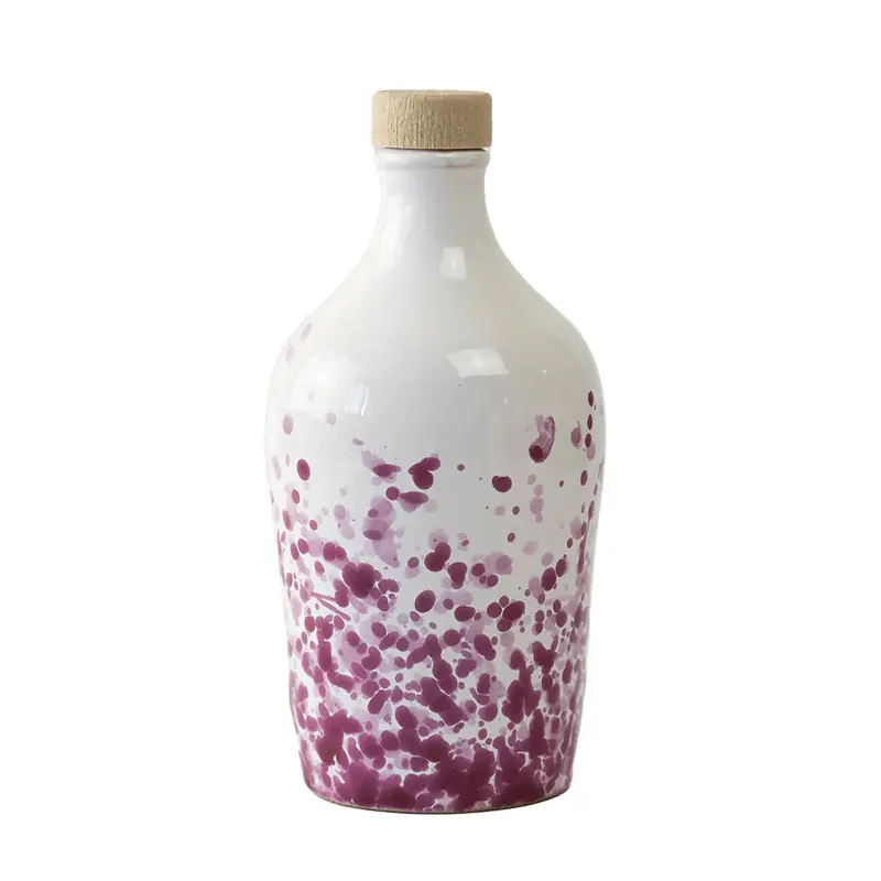 Frantoio Paparella Galassia Olio Extra Vergine di Oliva 500 ml con Piattino Magenta Nuova Collezione